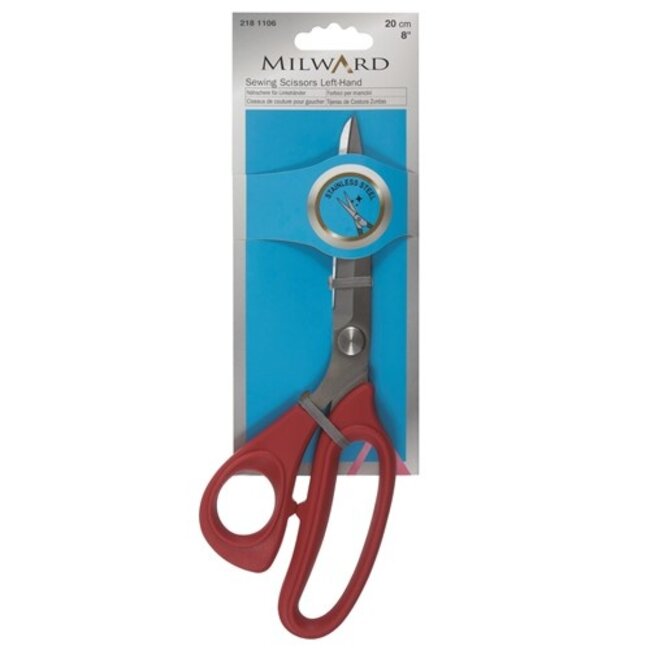 Milward Linkshandige stoffenschaar 20 cm met softgrip flexibel handvat