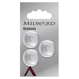 Milward Parelmoer Knopen op kaart: 21 mm: Verpakking van 3