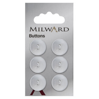 Milward Parelmoer Knopen op kaart 16 mm: Verpakking van 6