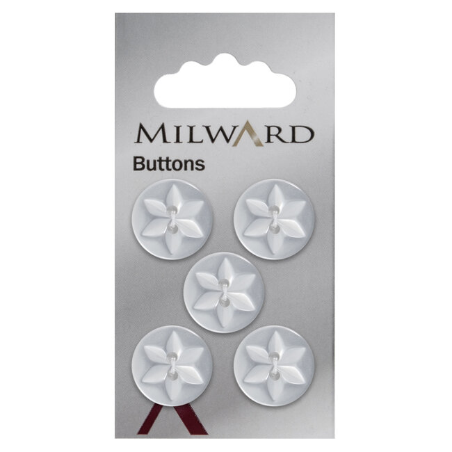 Milward Parelmoer Knopen op kaart 17 mm: Verpakking van 5