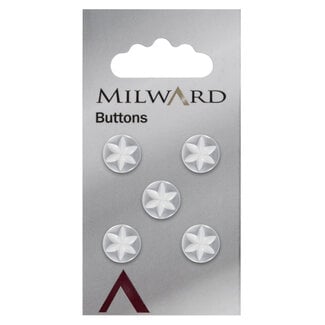 Milward Parelmoer Knopen op kaart 11 mm: Verpakking van 5