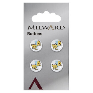 Milward Witte Knopen op kaart 13 mm: Verpakking van 4