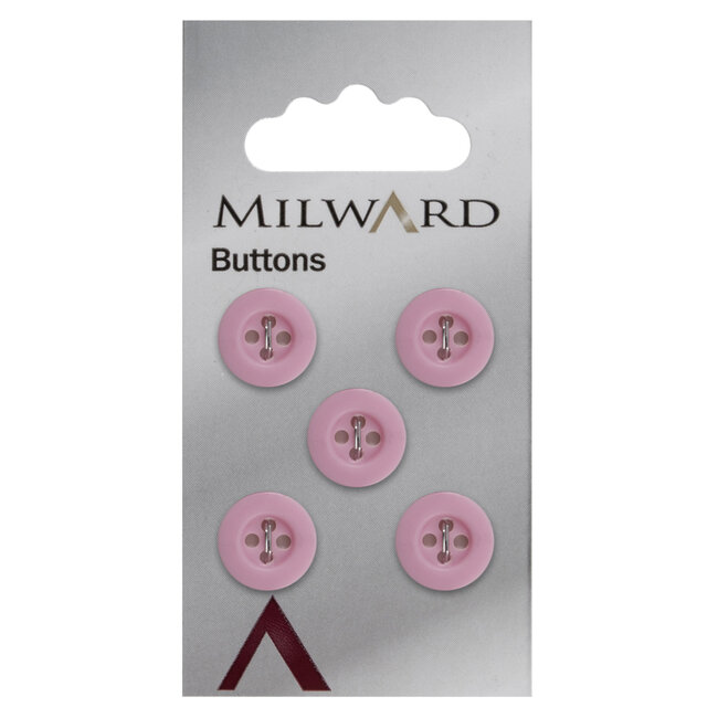 Milward Roze Knopen op kaart 12 mm: Verpakking van 5