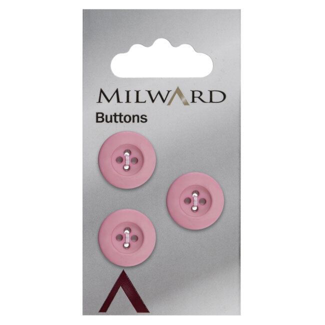 Milward Roze Knopen op kaart 17 mm: Verpakking van 3