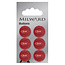 Milward Rode Knopen op kaart 16 mm: Verpakking van 6