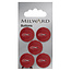 Milward Rode Knopen op kaart 19 mm: Verpakking van 5