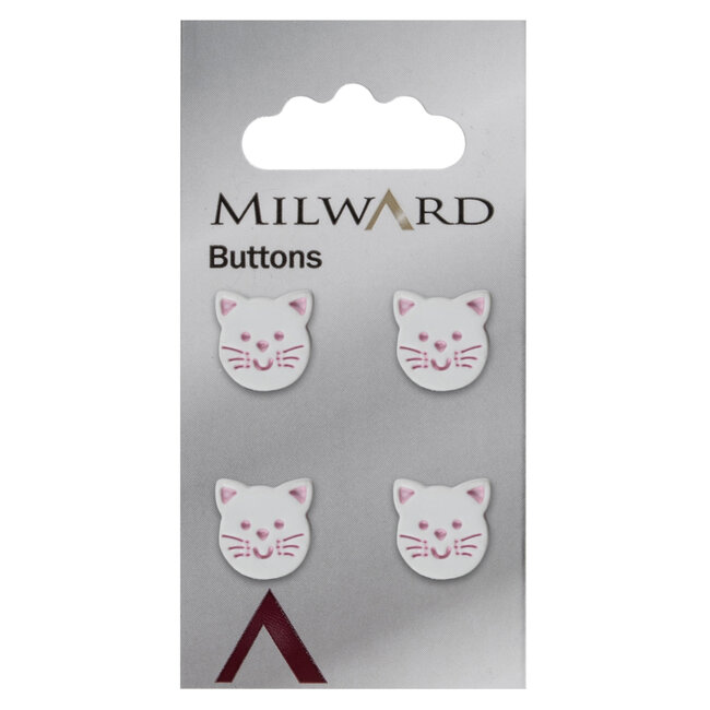 Milward Witte Knopen op kaart 14 mm: Verpakking van 4