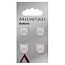 Milward Witte Knopen op kaart 14 mm: Verpakking van 4