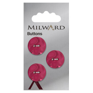 Milward Fuchsia Knöpfe auf Karte 17 mm: Packung mit 3