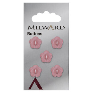 Milward Roze Knopen op kaart 12 mm: Verpakking van 5