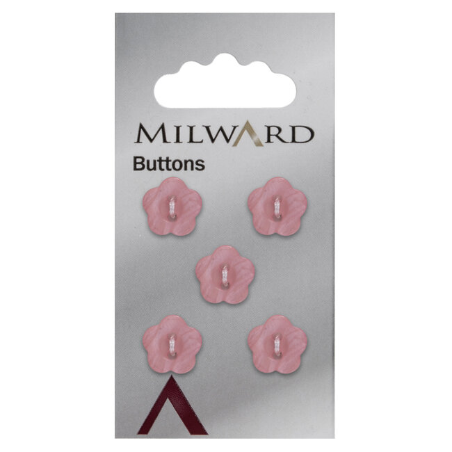 Milward Roze Knopen op kaart 12 mm: Verpakking van 5