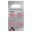 Milward Roze Knopen op kaart 15 mm: Verpakking van 4