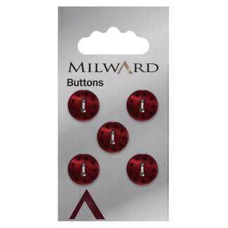 Milward Rode Knopen op kaart 12 mm: Verpakking van 5