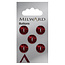 Milward Rode Knopen op kaart 12 mm: Verpakking van 5