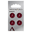 Milward Rode Knopen op kaart 15 mm: Verpakking van 4