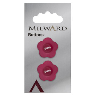 Milward Fuchsia Knöpfe auf Karte 20 mm: Packung mit 2
