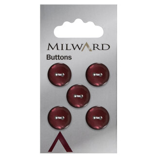 Milward Bordeaux Knopen op kaart 13 mm: Verpakking van 5