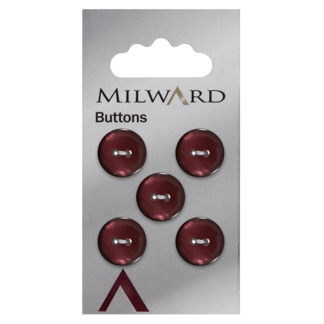 Milward Bordeaux Knopen op kaart 13 mm: Verpakking van 5