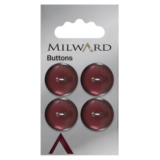 Milward Bordeaux Knopen op kaart 19 mm: Verpakking van 4