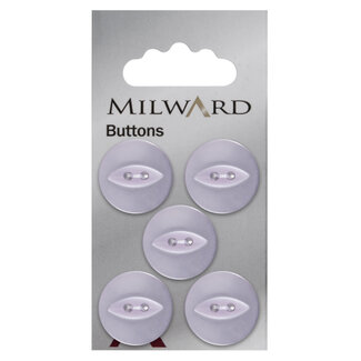 Milward Lila Knöpfe auf Karte 19 mm: Packung mit 5