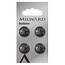 Milward Zilveren Knopen op kaart 15 mm: Verpakking van 4