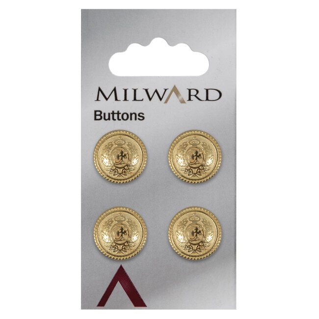 Milward Gouden Knopen op kaart 15 mm: Verpakking van 4