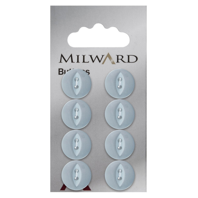 Milward Blauwe Knopen op kaart 13 mm: Verpakking van 8