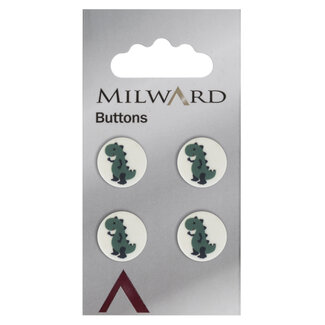Milward Witte Knopen op kaart 13 mm: Verpakking van 4