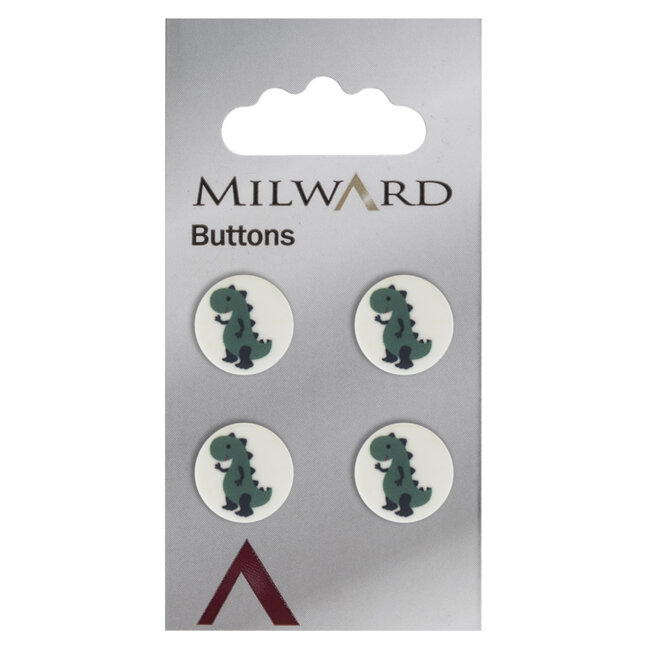 Milward Witte Knopen op kaart 13 mm: Verpakking van 4
