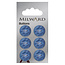 Milward  Blauwe Knopen op kaart 16 mm: verpakking  per 6