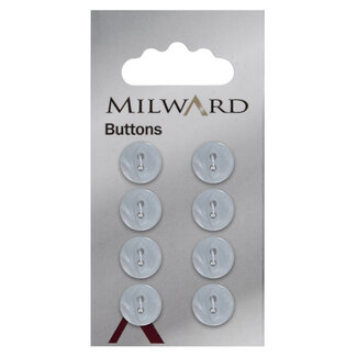 Milward Blauwe Knopen op kaart 11 mm: Verpakking van 8