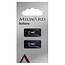 Milward Zwarte vierkante Knopen op kaart 15 mm: verpakking per 2
