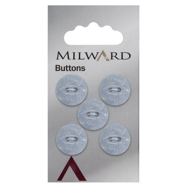 Milward Blauwe Knopen op kaart 15mm: Verpakking van 5