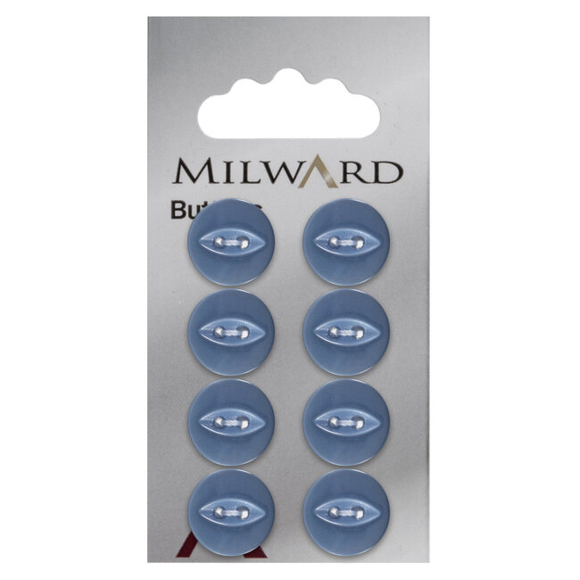 Milward Blauwe Knopen op kaart 13mm: Verpakking van 8