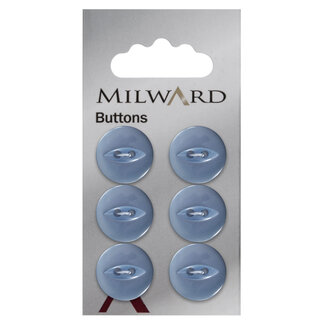 Milward Blauwe Knopen op kaart 16mm: Verpakking van 6