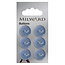 Milward Blauwe Knopen op kaart 16mm: Verpakking van 6