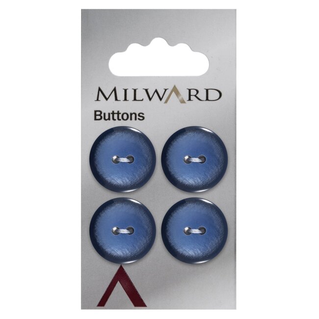 Milward Blauwe Knopen op kaart 19mm: Verpakking van 4