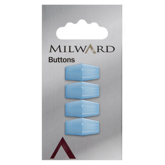 Milward Blaue Knöpfe auf Karte 19mm: Packung mit 4