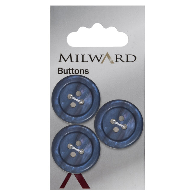 Milward Blauwe Knopen op kaart 22mm: Verpakking van 3