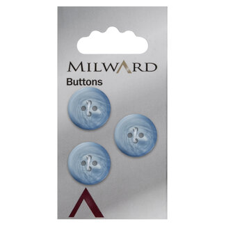 Milward Blauwe Knopen op kaart 17mm: Verpakking van 3