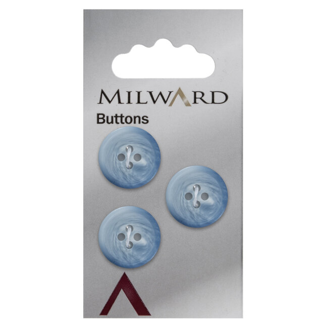Milward Blauwe Knopen op kaart 17mm: Verpakking van 3