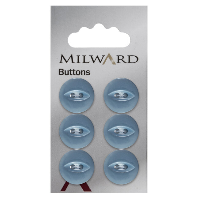 Milward Blauwe Knopen op kaart 16mm: Verpakking van 6