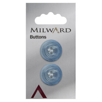 Milward Blauwe  Knopen op kaart 20mm: Verpakking van 2