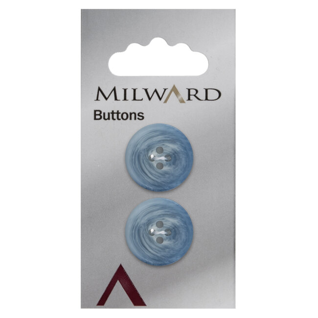 Milward Blauwe  Knopen op kaart 20mm: Verpakking van 2