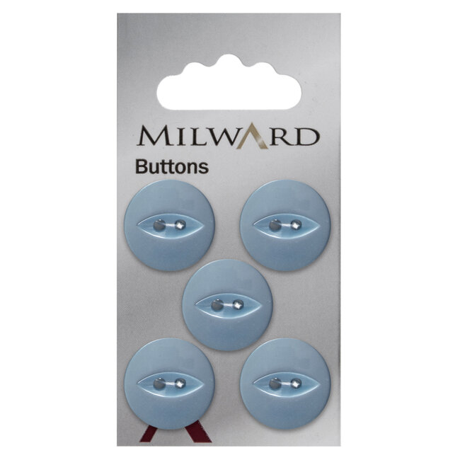 Milward Blauwe Knopen op kaart 19mm: Verpakking van 5