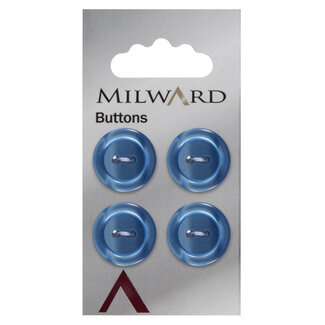 Milward Blauwe Knopen op kaart 17mm: Verpakking van 4