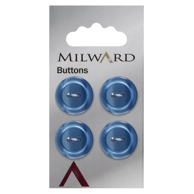 Milward Blauwe Knopen op kaart 17mm: Verpakking van 4