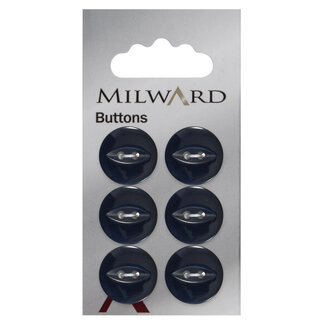 Milward Blauwe Knopen op kaart 16mm: Verpakking van 6