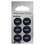 Milward Blauwe Knopen op kaart 16mm: Verpakking van 6