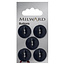 Milward Blauwe Knopen op kaart 19 mm: Verpakking van 5